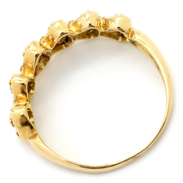 ノンブランド NON BRAND ダイヤ 0.3ct イエローゴールド K18YG ダイヤモンド リング 指輪 Au750 18K 18金 メレダイヤ 18P 18石 18粒 ハートモチーフ 一文字デザイン 11号