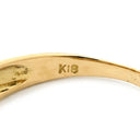 ノンブランド NON BRAND ダイヤ 0.3ct イエローゴールド K18YG ダイヤモンド リング 指輪 Au750 18K 18金 メレダイヤ 18P 18石 18粒 ハートモチーフ 一文字デザイン 11号