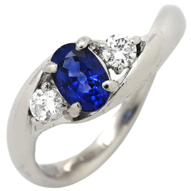 ノンブランド NON BRAND サファイア 0.70ct ダイヤ ブルー×プラチナシルバー Pt900 サファイア ダイヤモンド リング 指輪 青 Pt900 プラチナ オーバルミックスカット 12号