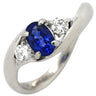 ノンブランド NON BRAND サファイア 0.70ct ダイヤ ブルー×プラチナシルバー Pt900 サファイア ダイヤモンド リング 指輪 青 Pt900 プラチナ オーバルミックスカット 12号