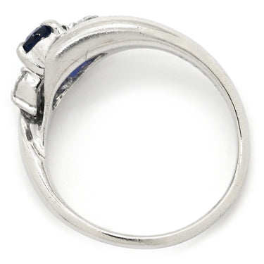 ノンブランド NON BRAND サファイア 0.70ct ダイヤ ブルー×プラチナシルバー Pt900 サファイア ダイヤモンド リング 指輪 青 Pt900 プラチナ オーバルミックスカット 12号