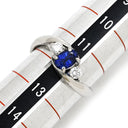 ノンブランド NON BRAND サファイア 0.70ct ダイヤ ブルー×プラチナシルバー Pt900 サファイア ダイヤモンド リング 指輪 青 Pt900 プラチナ オーバルミックスカット 12号
