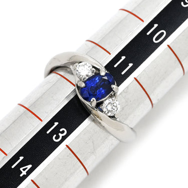 ノンブランド NON BRAND サファイア 0.70ct ダイヤ ブルー×プラチナシルバー Pt900 サファイア ダイヤモンド リング 指輪 青 Pt900 プラチナ オーバルミックスカット 12号