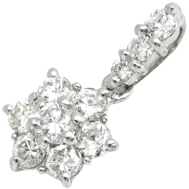ノンブランド NON BRAND ダイヤモンド 0.51ct プラチナシルバー Pt900 ダイヤモンド ペンダントトップ Pt900 プラチナ ヘイローデザイン 花 フラワー 10P 10石 10粒 スイートテン