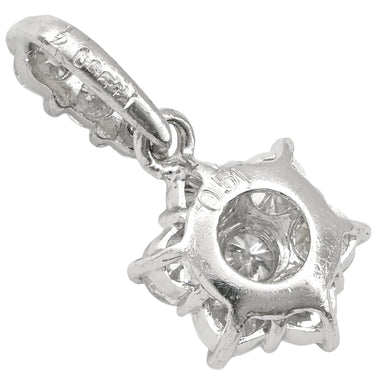 ノンブランド NON BRAND ダイヤモンド 0.51ct プラチナシルバー Pt900 ダイヤモンド ペンダントトップ Pt900 プラチナ ヘイローデザイン 花 フラワー 10P 10石 10粒 スイートテン