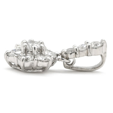 ノンブランド NON BRAND ダイヤモンド 0.51ct プラチナシルバー Pt900 ダイヤモンド ペンダントトップ Pt900 プラチナ ヘイローデザイン 花 フラワー 10P 10石 10粒 スイートテン