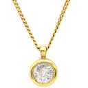 ノンブランド NON BRAND 1Pダイヤ 0.41ct ペンダント イエローゴールド K18YG ダイヤモンド ネックレス Au750 18K YG ベゼルセッティング 1粒 1P