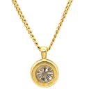 ノンブランド NON BRAND 1Pダイヤ 0.41ct ペンダント イエローゴールド K18YG ダイヤモンド ネックレス Au750 18K YG ベゼルセッティング 1粒 1P