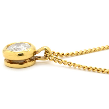 ノンブランド NON BRAND 1Pダイヤ 0.41ct ペンダント イエローゴールド K18YG ダイヤモンド ネックレス Au750 18K YG ベゼルセッティング 1粒 1P