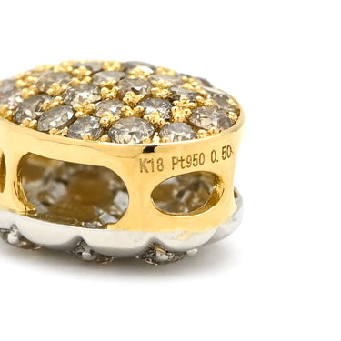 ノンブランド NON BRAND ダイヤ 0.50ct プラチナシルバー×イエローゴールド Pt950 K18YG ダイヤモンド ペンダントトップ YG Pt コンビ ツートン K18 YG 750