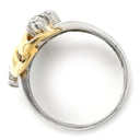 ノンブランド NON BRAND ダイヤ 1.005ct プラチナシルバー Pt900 K18YG ダイヤモンド リング 指輪 Pt900×K18YG コンビ Au750 18K 18金 9P 9石 9粒 Vデザイン ウェーブ 13.5号