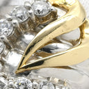 ノンブランド NON BRAND ダイヤ 1.005ct プラチナシルバー Pt900 K18YG ダイヤモンド リング 指輪 Pt900×K18YG コンビ Au750 18K 18金 9P 9石 9粒 Vデザイン ウェーブ 13.5号