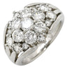 ノンブランド NON BRAND ダイヤ 2.0ct プラチナシルバー Pt900 ダイヤモンド リング 指輪 Pt900 ブリリアントカット パヴェ フラワー 花モチーフ 丸越マーク刻印 9.5号