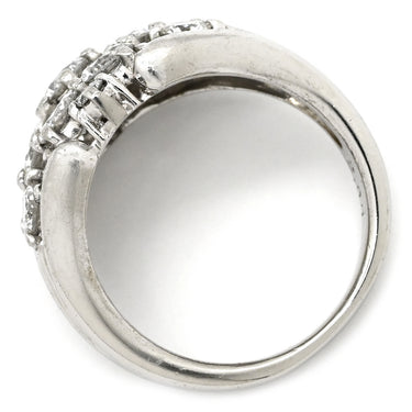 ノンブランド NON BRAND ダイヤ 2.0ct プラチナシルバー Pt900 ダイヤモンド リング 指輪 Pt900 ブリリアントカット パヴェ フラワー 花モチーフ 丸越マーク刻印 9.5号