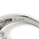 ノンブランド NON BRAND ダイヤ 2.0ct プラチナシルバー Pt900 ダイヤモンド リング 指輪 Pt900 ブリリアントカット パヴェ フラワー 花モチーフ 丸越マーク刻印 9.5号