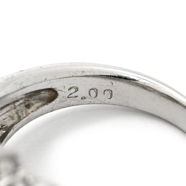 ノンブランド NON BRAND ダイヤ 2.0ct プラチナシルバー Pt900 ダイヤモンド リング 指輪 Pt900 ブリリアントカット パヴェ フラワー 花モチーフ 丸越マーク刻印 9.5号
