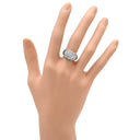 ノンブランド NON BRAND ダイヤ 2.0ct プラチナシルバー Pt900 ダイヤモンド リング 指輪 Pt900 ブリリアントカット パヴェ フラワー 花モチーフ 丸越マーク刻印 9.5号