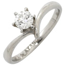 ノンブランド NON BRAND ダイヤ 0.317ct プラチナシルバー Pt900 ダイヤモンド リング 指輪 Pt900 1P 1石 1粒 ソリテール エンゲージ ブライダル イニシャルの刻印あり 8号