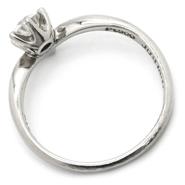 ノンブランド NON BRAND ダイヤ 0.317ct プラチナシルバー Pt900 ダイヤモンド リング 指輪 Pt900 1P 1石 1粒 ソリテール エンゲージ ブライダル イニシャルの刻印あり 8号