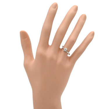 ノンブランド NON BRAND ダイヤ 0.317ct プラチナシルバー Pt900 ダイヤモンド リング 指輪 Pt900 1P 1石 1粒 ソリテール エンゲージ ブライダル イニシャルの刻印あり 8号