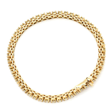 ノンブランド NON BRAND テニスブレスレット 2.84ct ダイヤモンド イエローゴールド K14YG ダイヤモンド ブレスレット 14K YG 14金 一粒ダイヤ繋ぎブレス