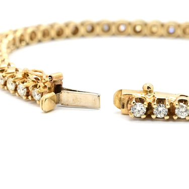 ノンブランド NON BRAND テニスブレスレット 2.84ct ダイヤモンド イエローゴールド K14YG ダイヤモンド ブレスレット 14K YG 14金 一粒ダイヤ繋ぎブレス