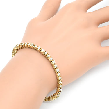 ノンブランド NON BRAND テニスブレスレット 2.84ct ダイヤモンド イエローゴールド K14YG ダイヤモンド ブレスレット 14K YG 14金 一粒ダイヤ繋ぎブレス