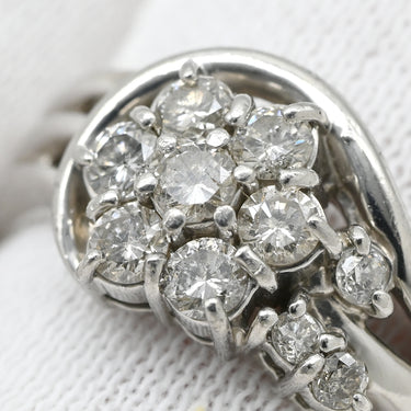 ノンブランド NON BRAND ダイヤモンド 0.50ct プラチナシルバー Pt900 ダイヤモンド リング 指輪 フラワーモチーフ プラチナ900 13号