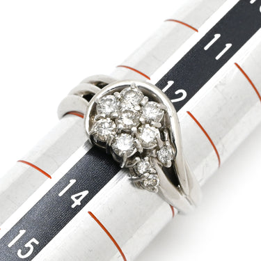 ノンブランド NON BRAND ダイヤモンド 0.50ct プラチナシルバー Pt900 ダイヤモンド リング 指輪 フラワーモチーフ プラチナ900 13号