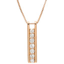 ノンブランド NON BRAND ダイヤ ペンダント ピンクゴールド K14PG ダイヤモンド ネックレス 14K PG 縦型 バータイプ ダイヤ 7P 7粒 7石 0.30ct