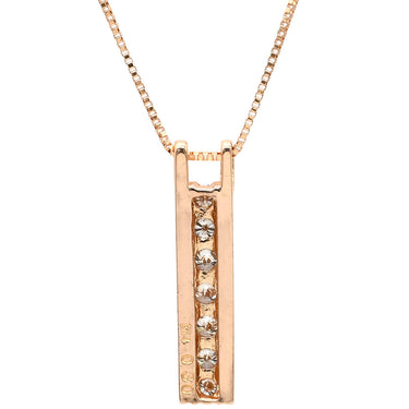 ノンブランド NON BRAND ダイヤ ペンダント ピンクゴールド K14PG ダイヤモンド ネックレス 14K PG 縦型 バータイプ ダイヤ 7P 7粒 7石 0.30ct