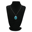 ノンブランド NON BRAND ターコイズ トルコ石 イエローゴールド K18YG ターコイズ ペンダントトップ 青 オーバル型 カボションカット