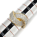 ノンブランド NON BRAND ダイヤモンド 1.70ct イエローゴールド K18YG ダイヤモンド リング 指輪 K18YG パヴェ メレダイヤ クロス ツイスト 幅広 ボリュームリング 17号