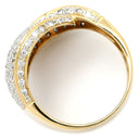ノンブランド NON BRAND ダイヤモンド 1.70ct イエローゴールド K18YG ダイヤモンド リング 指輪 K18YG パヴェ メレダイヤ クロス ツイスト 幅広 ボリュームリング 17号