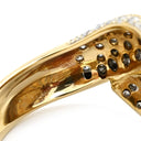 ノンブランド NON BRAND ダイヤモンド 1.70ct イエローゴールド K18YG ダイヤモンド リング 指輪 K18YG パヴェ メレダイヤ クロス ツイスト 幅広 ボリュームリング 17号