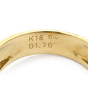 ノンブランド NON BRAND ダイヤモンド 1.70ct イエローゴールド K18YG ダイヤモンド リング 指輪 K18YG パヴェ メレダイヤ クロス ツイスト 幅広 ボリュームリング 17号