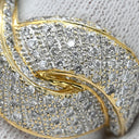 ノンブランド NON BRAND ダイヤモンド 1.70ct イエローゴールド K18YG ダイヤモンド リング 指輪 K18YG パヴェ メレダイヤ クロス ツイスト 幅広 ボリュームリング 17号