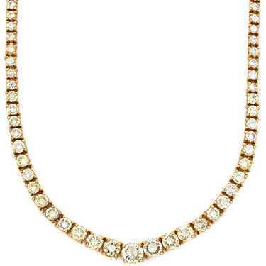 ノンブランド NON BRAND ダイヤモンド グラデーション テニスネックレス イエローゴールド K18YG ダイヤモンド ネックレス 18K YG ダイヤペンダント