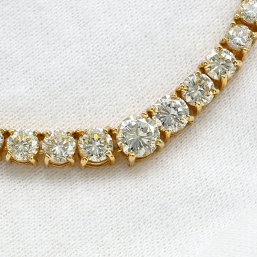 ノンブランド NON BRAND ダイヤモンド グラデーション テニスネックレス イエローゴールド K18YG ダイヤモンド ネックレス 18K YG ダイヤペンダント