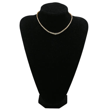 ノンブランド NON BRAND ダイヤモンド グラデーション テニスネックレス イエローゴールド K18YG ダイヤモンド ネックレス 18K YG ダイヤペンダント