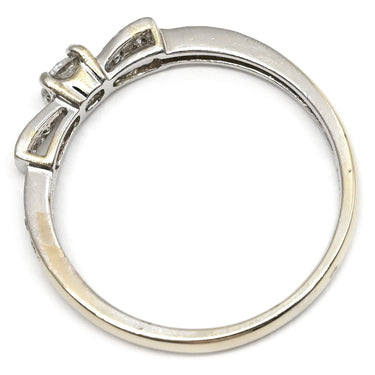 ノンブランド NON BRAND ダイヤモンド 0.26ct ホワイトゴールド K14WG ダイヤモンド リング 指輪 14K 585 WG リボンモチーフ 11号