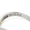 ノンブランド NON BRAND ダイヤモンド コンビカラー プラチナシルバー×イエローゴールド Pt900 K18YG ダイヤモンド リング 指輪 Au750 18K 18金 YG×PT ソリティア 1P 1石 1粒 ウェーブ 9号