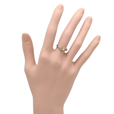 ノンブランド NON BRAND ダイヤモンド コンビカラー プラチナシルバー×イエローゴールド Pt900 K18YG ダイヤモンド リング 指輪 Au750 18K 18金 YG×PT ソリティア 1P 1石 1粒 ウェーブ 9号