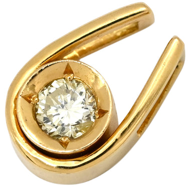 ノンブランド NON BRAND ダイヤ 0.12ct イエローゴールド K18YG ダイヤモンド ペンダントトップ ネックレストップ Au750 18K 1P 1石 1粒