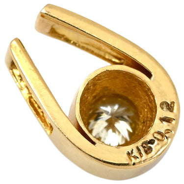 ノンブランド NON BRAND ダイヤ 0.12ct イエローゴールド K18YG ダイヤモンド ペンダントトップ ネックレストップ Au750 18K 1P 1石 1粒