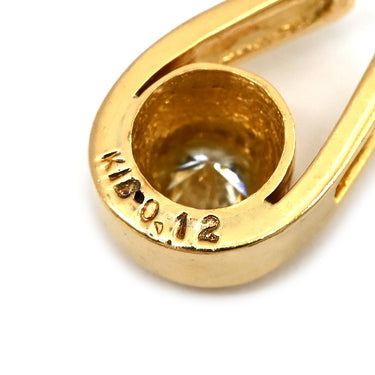 ノンブランド NON BRAND ダイヤ 0.12ct イエローゴールド K18YG ダイヤモンド ペンダントトップ ネックレストップ Au750 18K 1P 1石 1粒