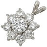 ノンブランド NON BRAND プラチナム ダイヤ 1.0ct プラチナシルバー Pt900 ダイヤモンド ペンダントトップ Pt900 フラワーモチーフ クラスター V字金具