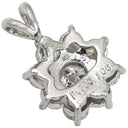ノンブランド NON BRAND プラチナム ダイヤ 1.0ct プラチナシルバー Pt900 ダイヤモンド ペンダントトップ Pt900 フラワーモチーフ クラスター V字金具