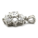 ノンブランド NON BRAND プラチナム ダイヤ 1.0ct プラチナシルバー Pt900 ダイヤモンド ペンダントトップ Pt900 フラワーモチーフ クラスター V字金具
