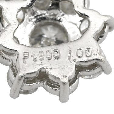 ノンブランド NON BRAND プラチナム ダイヤ 1.0ct プラチナシルバー Pt900 ダイヤモンド ペンダントトップ Pt900 フラワーモチーフ クラスター V字金具
